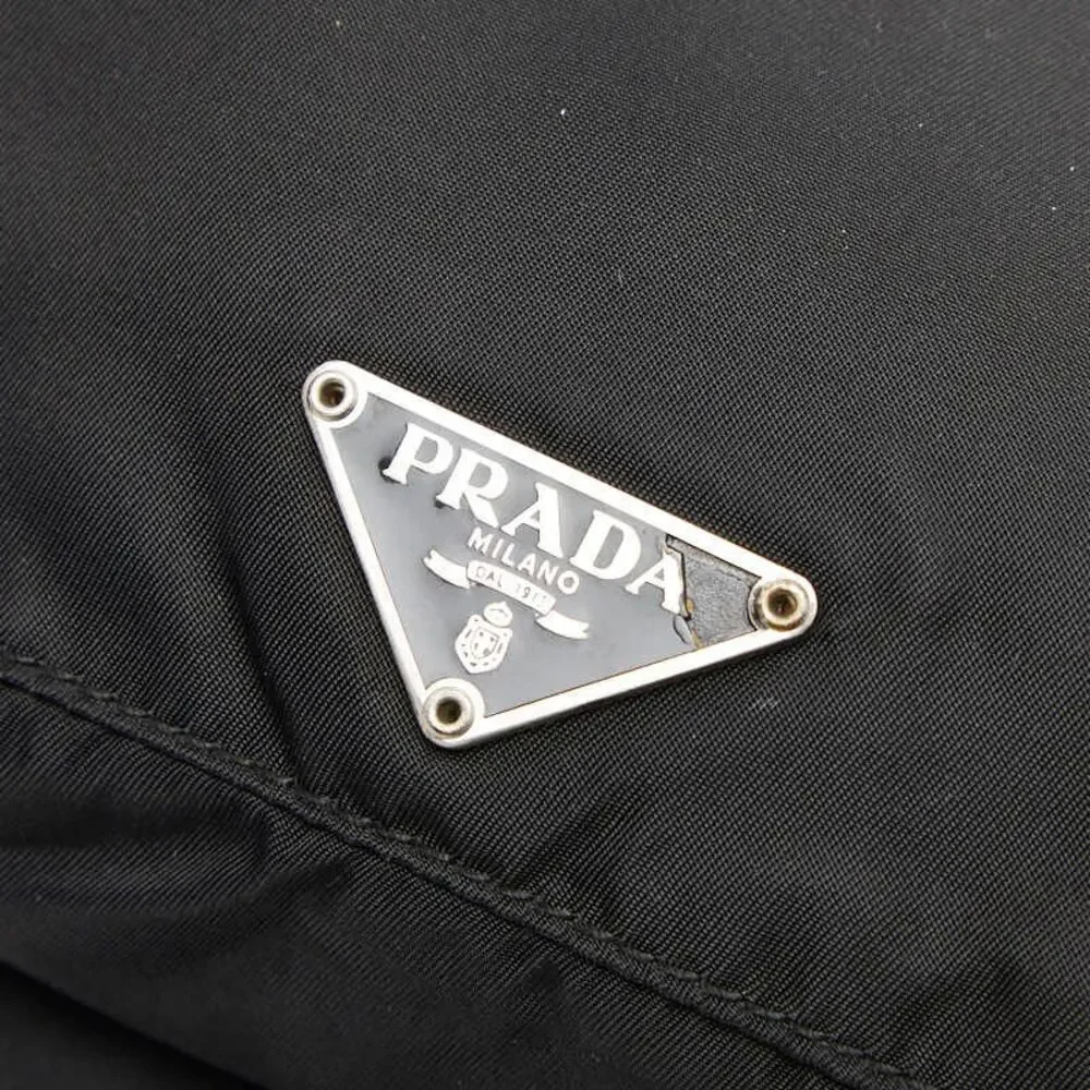 Prada Triangle Logo Plate Shoulder Bag